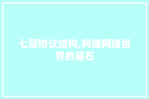 七层协议结构,构建网络世界的基石 必应SEO