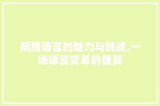 网络语言的魅力与挑战,一场语言变革的盛宴 神马SEO