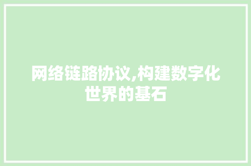 网络链路协议,构建数字化世界的基石 GoogleSEO