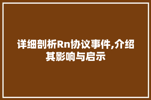 详细剖析Rn协议事件,介绍其影响与启示 必应SEO