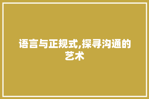 语言与正规式,探寻沟通的艺术 必应SEO
