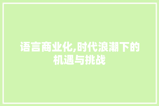 语言商业化,时代浪潮下的机遇与挑战 必应SEO