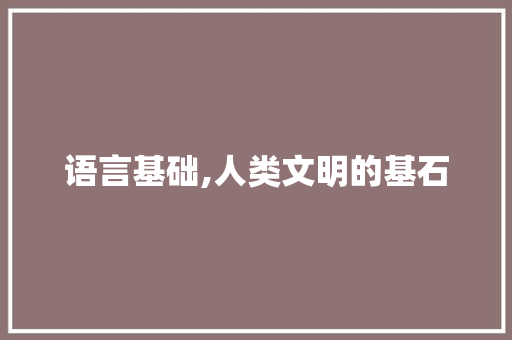 语言基础,人类文明的基石 搜狗SEO
