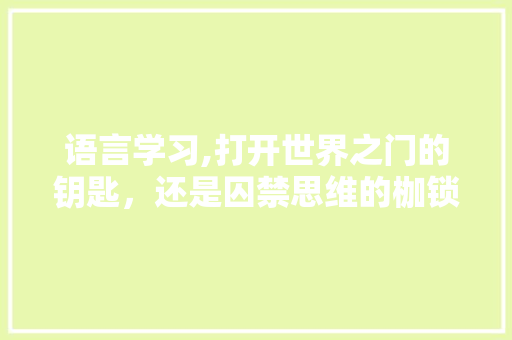 语言学习,打开世界之门的钥匙，还是囚禁思维的枷锁 必应SEO
