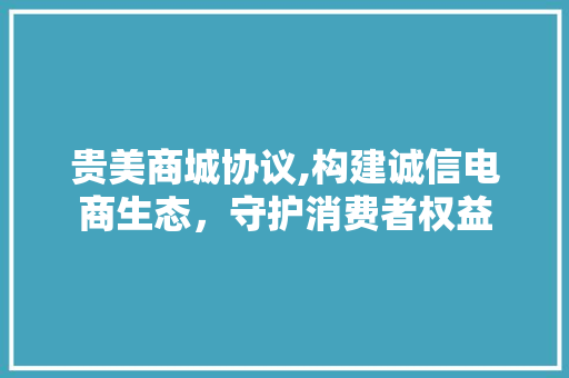 贵美商城协议,构建诚信电商生态，守护消费者权益 必应SEO