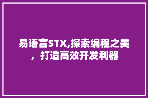易语言STX,探索编程之美，打造高效开发利器 神马SEO