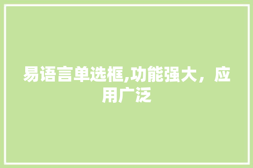 易语言单选框,功能强大，应用广泛 GoogleSEO