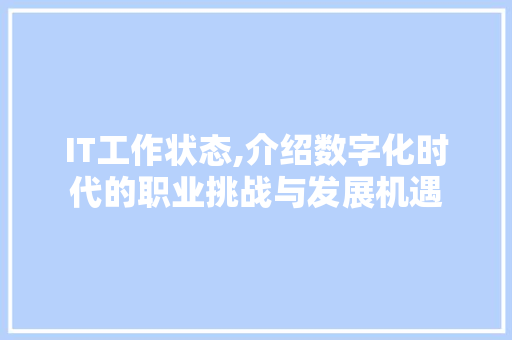 IT工作状态,介绍数字化时代的职业挑战与发展机遇