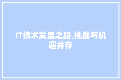 IT技术发展之路,挑战与机遇并存 必应SEO
