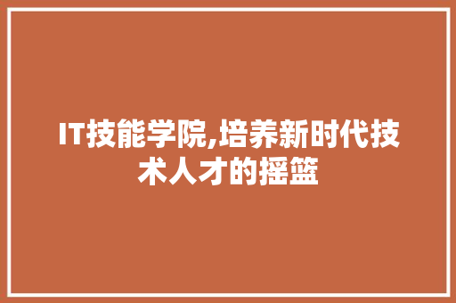 IT技能学院,培养新时代技术人才的摇篮 必应SEO