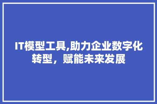 IT模型工具,助力企业数字化转型，赋能未来发展