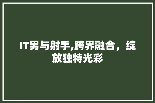 IT男与射手,跨界融合，绽放独特光彩