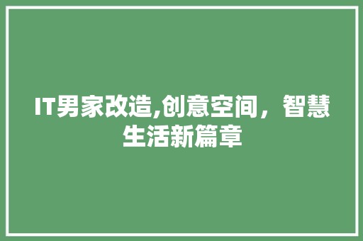 IT男家改造,创意空间，智慧生活新篇章
