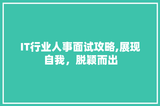 IT行业人事面试攻略,展现自我，脱颖而出
