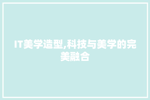 IT美学造型,科技与美学的完美融合