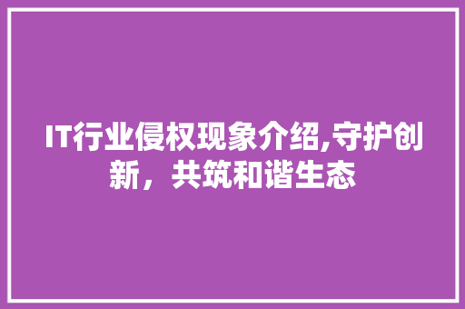 IT行业侵权现象介绍,守护创新，共筑和谐生态