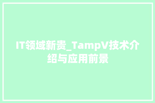 IT领域新贵_TampV技术介绍与应用前景