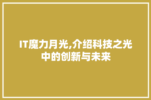 IT魔力月光,介绍科技之光中的创新与未来