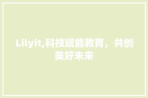 Lilyit,科技赋能教育，共创美好未来