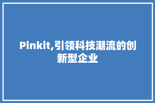 Pinkit,引领科技潮流的创新型企业