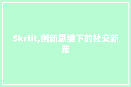 Skrtit,创新思维下的社交新宠