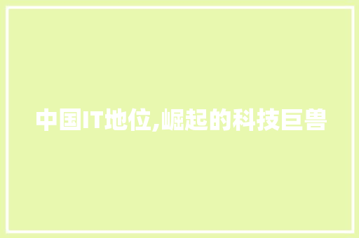 中国IT地位,崛起的科技巨兽
