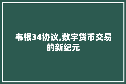韦根34协议,数字货币交易的新纪元 必应SEO