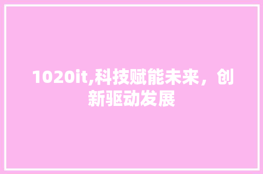 1020it,科技赋能未来，创新驱动发展
