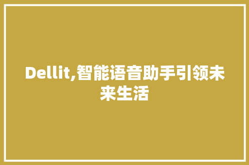 Dellit,智能语音助手引领未来生活