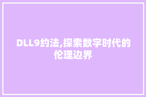 DLL9约法,探索数字时代的伦理边界 必应SEO