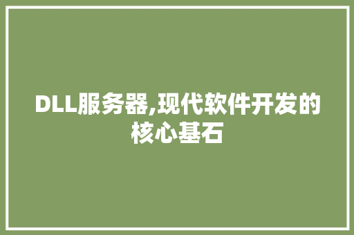 DLL服务器,现代软件开发的核心基石