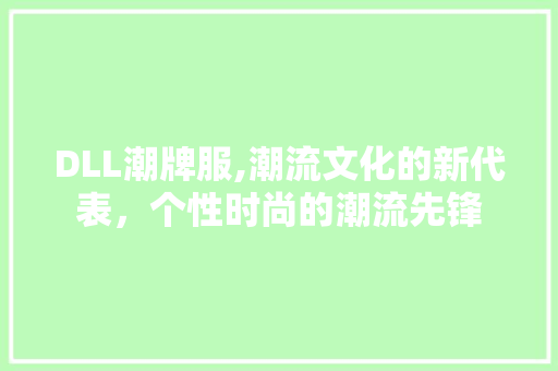 DLL潮牌服,潮流文化的新代表，个性时尚的潮流先锋