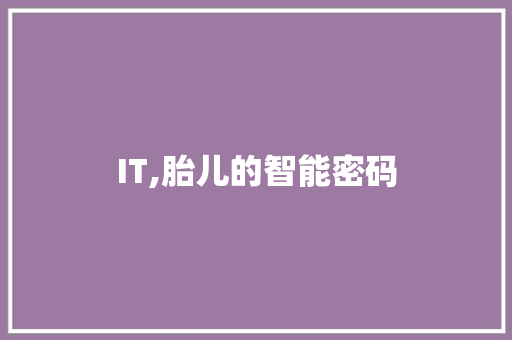IT,胎儿的智能密码