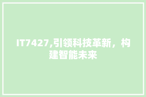 IT7427,引领科技革新，构建智能未来