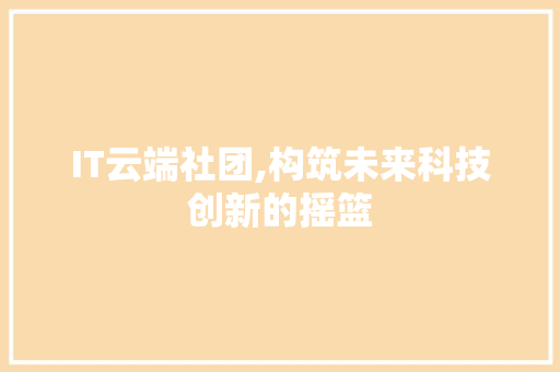 IT云端社团,构筑未来科技创新的摇篮