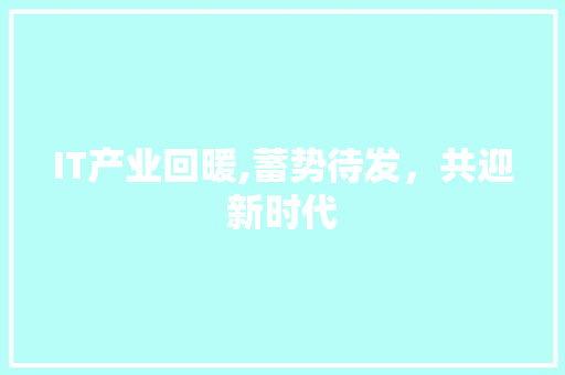 IT产业回暖,蓄势待发，共迎新时代