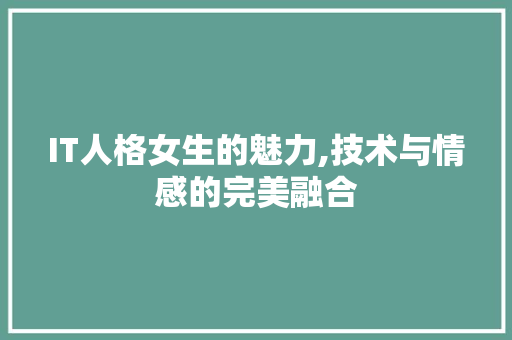 IT人格女生的魅力,技术与情感的完美融合