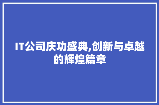 IT公司庆功盛典,创新与卓越的辉煌篇章 百度SEO