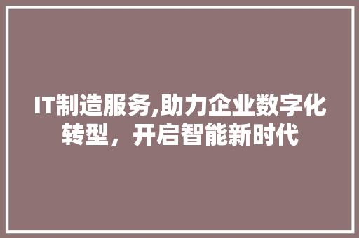 IT制造服务,助力企业数字化转型，开启智能新时代
