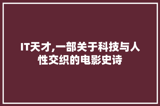 IT天才,一部关于科技与人性交织的电影史诗