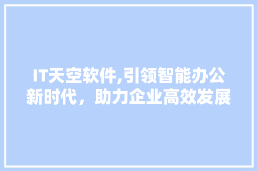 IT天空软件,引领智能办公新时代，助力企业高效发展