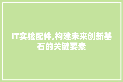 IT实验配件,构建未来创新基石的关键要素