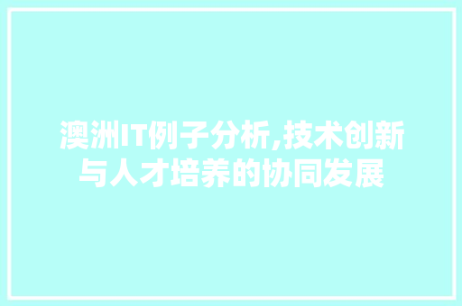 澳洲IT例子分析,技术创新与人才培养的协同发展 百度SEO