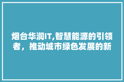 烟台华润IT,智慧能源的引领者，推动城市绿色发展的新引擎