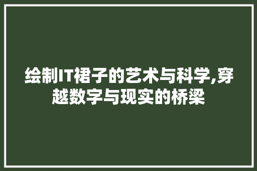 绘制IT裙子的艺术与科学,穿越数字与现实的桥梁 必应SEO