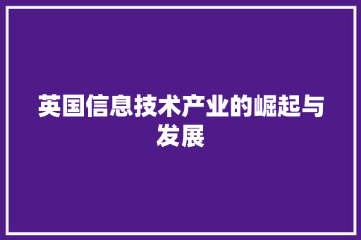 英国信息技术产业的崛起与发展