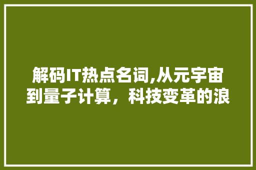 解码IT热点名词,从元宇宙到量子计算，科技变革的浪潮正在涌动 必应SEO