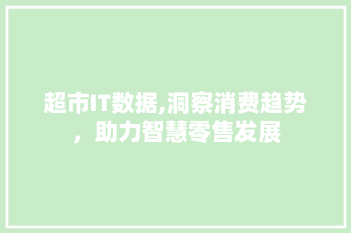 超市IT数据,洞察消费趋势，助力智慧零售发展