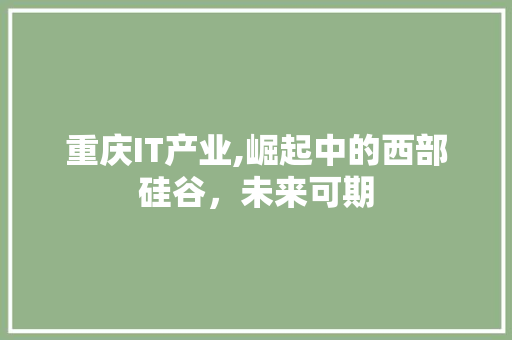 重庆IT产业,崛起中的西部硅谷，未来可期