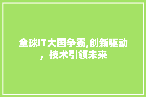全球IT大国争霸,创新驱动，技术引领未来